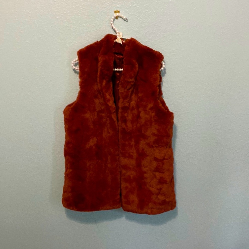 Faux Fur thigh length vest